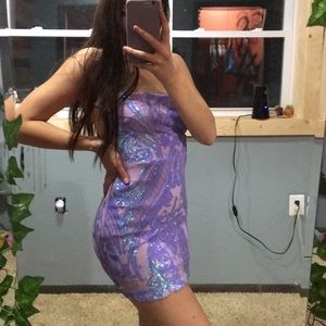 purple sequin dress